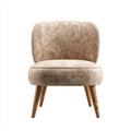 Loungesessel Taupe 68 x 72 x 78 cm mit Polyester-Samtbezug Schaumstoffpolsterung und Massivholzbeinen abgerundete Form