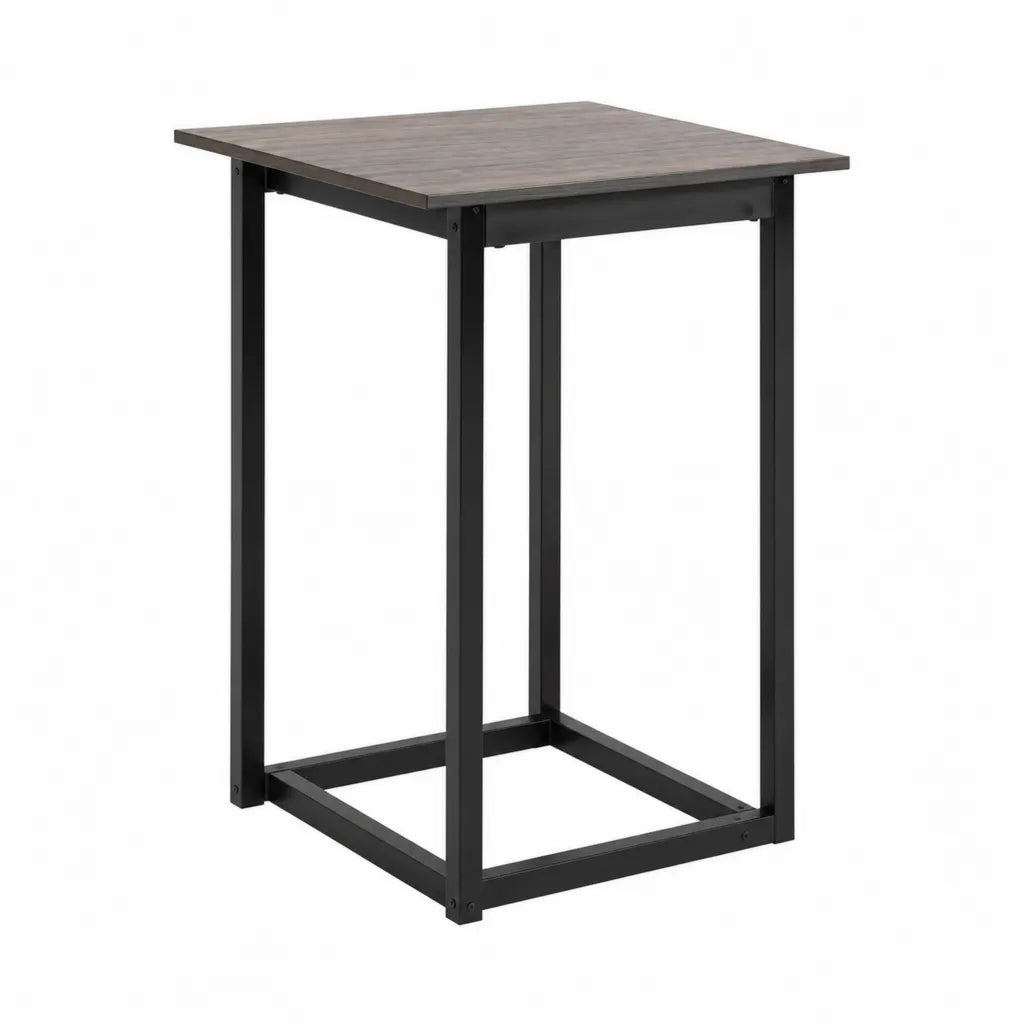 Stehtisch Bartisch 80 x 80 x 100 cm MDF rechteckig Grau Schwarz