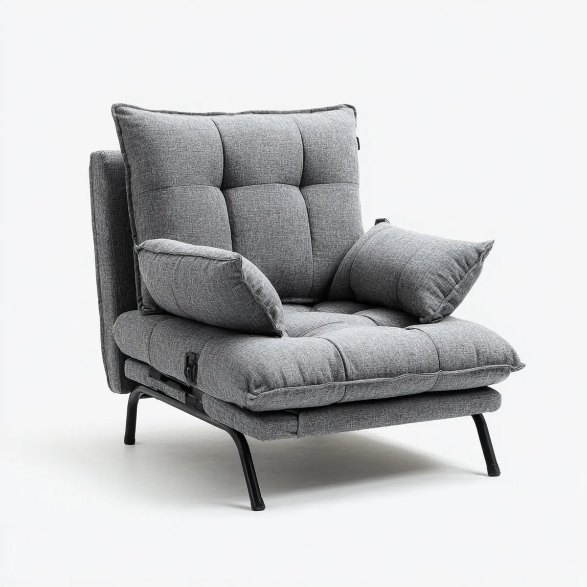 Relaxsessel mit verstellbarer Rückenlehne Grau 86 x 92 x 102 cm Polyester Stahl rechteckig