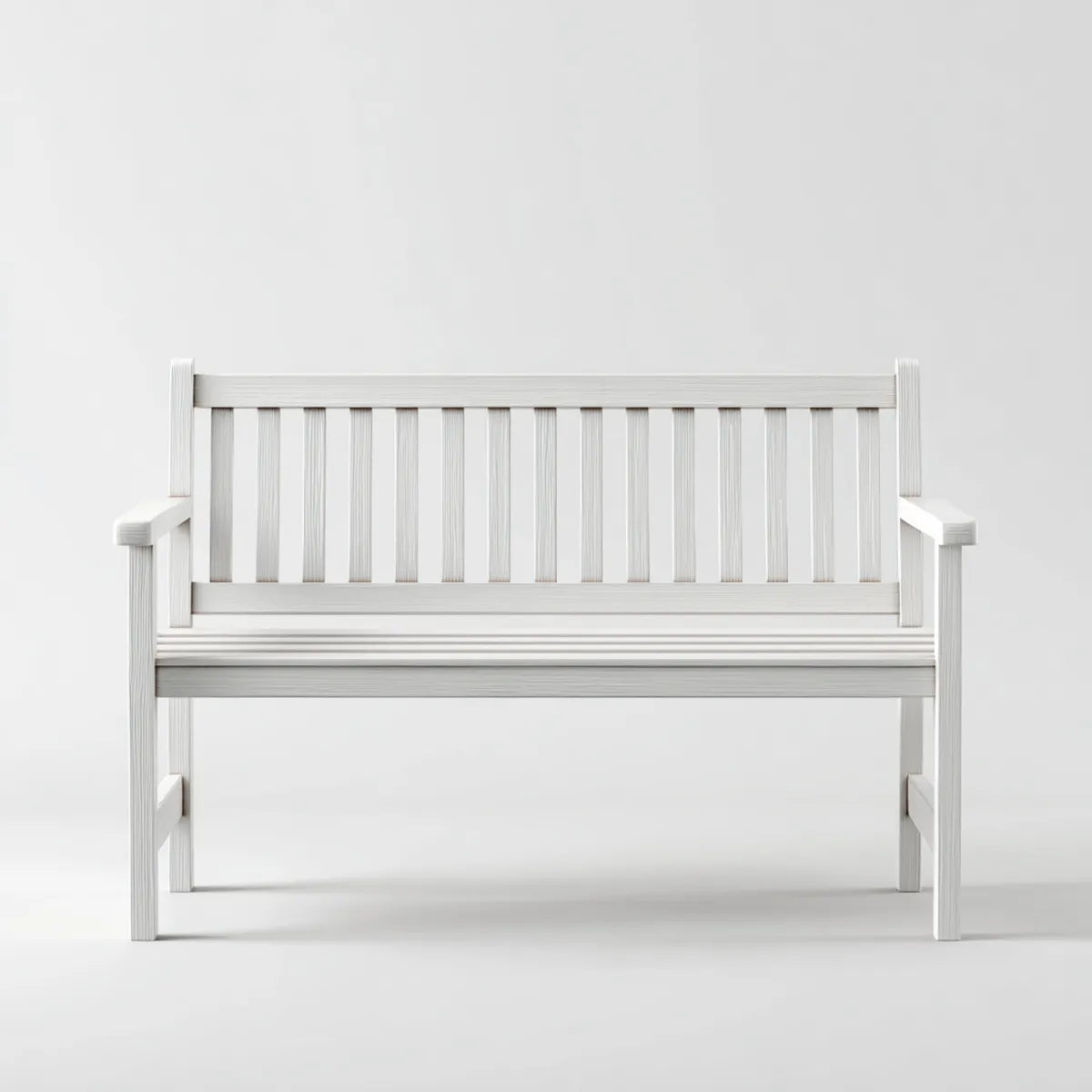Gartenbank Weiß 2-Sitzer aus Kiefer-Massivholz rechteckig 120 x 60 x 90 cm