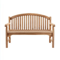 Gartenbank 2-Sitzer Natur 120 x 65 x 92 cm aus massivem Teakholz mit geschwungener Rückenlehne