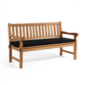 Gartenbank 2-Sitzer Natur Schwarz 120 x 65 x 92 cm aus massivem Teakholz rechteckig mit Sitzkissen