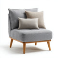 Loungesessel Grau mit Polyesterbezug Massivholzgestell 80 x 82 x 86 cm