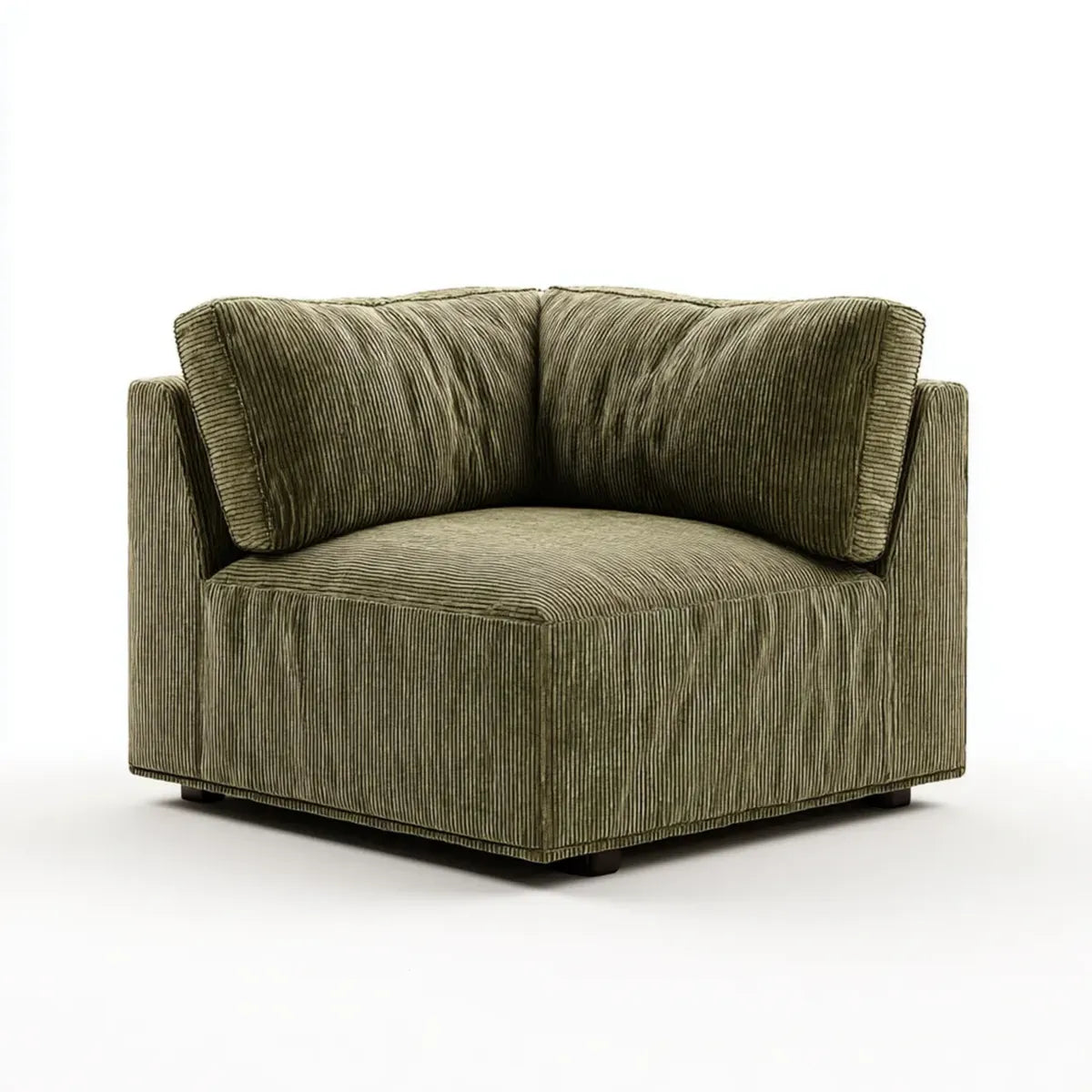 Loungesessel Olivgrün 100 x 90 x 78 cm mit Polyester-Cordbezug und quadratischer Form