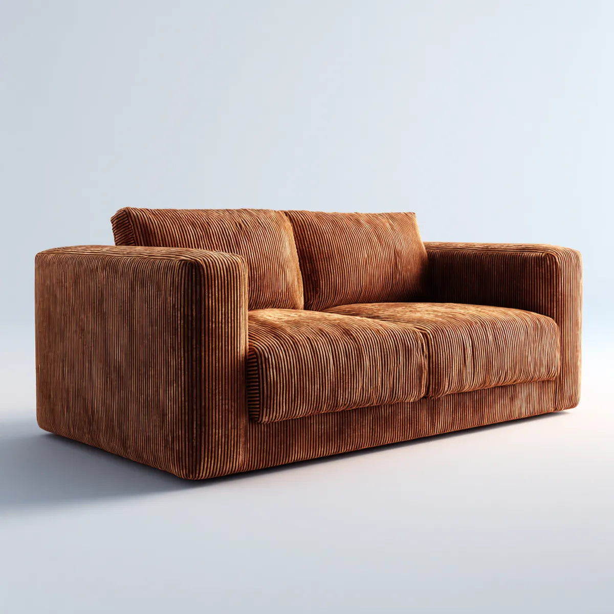 2-Sitzer Sofa Cord Braun rechteckig 170 x 90 x 75 cm Polyester