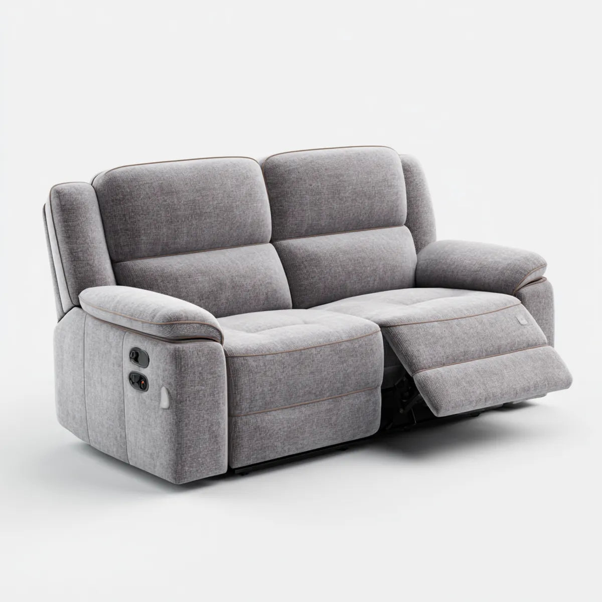 Elektrisches 2-Sitzer Relaxsofa Grau Braun 170 x 95 x 102 cm Polyester Rechteckig