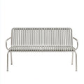 Gartenbank 2-Sitzer Silber 120 x 60 x 80 cm Edelstahl Rechteckig