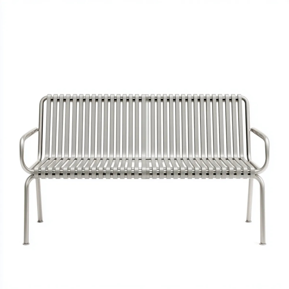 Gartenbank 2-Sitzer Silber 120 x 60 x 80 cm Edelstahl Rechteckig
