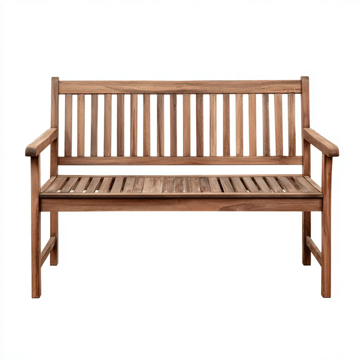 Gartenbank 2-Sitzer Braun 120 x 60 x 90 cm aus Massivholz mit Armlehnen