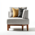Loungesessel Hellgrau 80 x 78 x 82 cm mit Polyesterbezug Massivholzbeinen Rechteckig