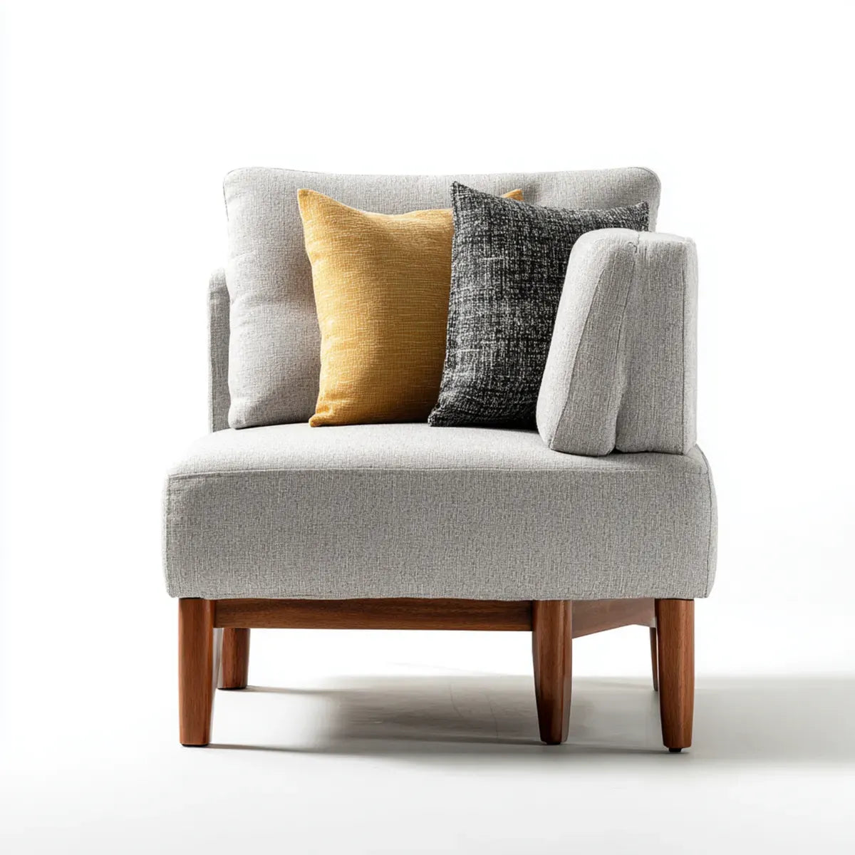 Loungesessel Hellgrau 80 x 78 x 82 cm mit Polyesterbezug Massivholzbeinen Rechteckig