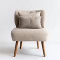 Loungesessel Beige mit 2 Kissen 75 x 80 x 85 cm Polyester Massivholz