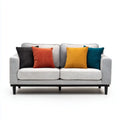 2-Sitzer Sofa Hellgrau mit Polyesterbezug 160 x 85 x 86 cm mit 4 Dekokissen