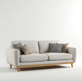 3-Sitzer Sofa Hellgrau 210 x 88 x 84 cm Polyester Massivholz Rechteckig