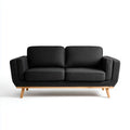 2-Sitzer Sofa Schwarz 150 x 80 x 85 cm Polyester Massivholz Rechteckig