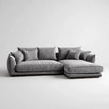 Ecksofa mit Recamiere Grau 280 x 170 x 85 cm Polyester Samt