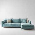 Ecksofa mit Recamiere rechts Türkis 280 x 160 x 85 cm Polyester-Samt L-Form