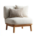 Loungesessel mit 2 Kissen Creme 80 x 84 x 82 cm Polyesterbezug Massivholzgestell